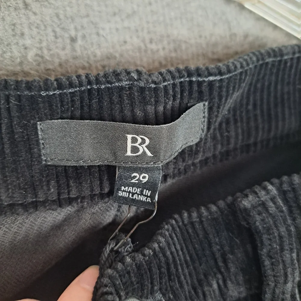 NWT Banana Republic High Rise Straight Corduroy Pants Black  29 (Fits 33x30.5)